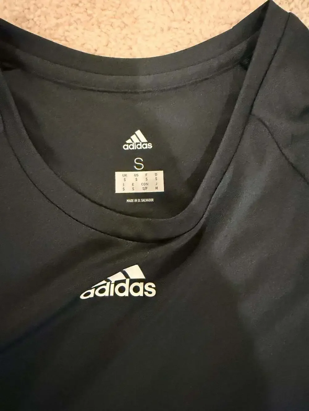 Adidas Men's S Triple Stripe 3/4 Practice Tee Tech